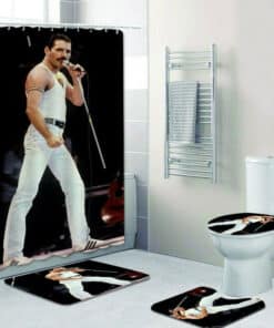 Freddie Mercury Bathroom Shower Curtain Toilet Set L98