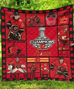 Calgary Flames Quilt Blanket L98
