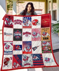 Fresno State Bulldogs Quilt Blanket L98